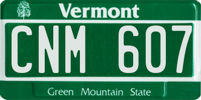 VT license plate CNM607