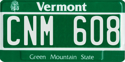 VT license plate CNM608