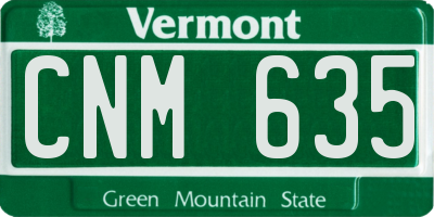 VT license plate CNM635