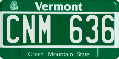 VT license plate CNM636