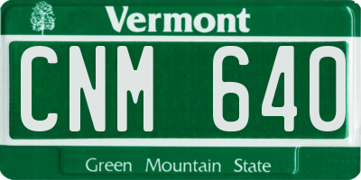 VT license plate CNM640