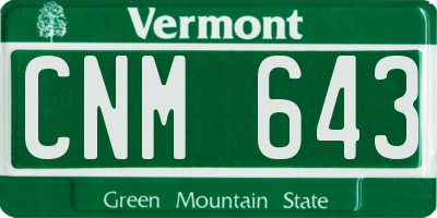 VT license plate CNM643