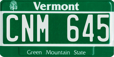 VT license plate CNM645