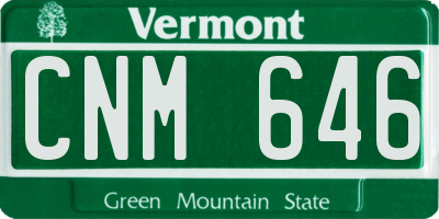 VT license plate CNM646