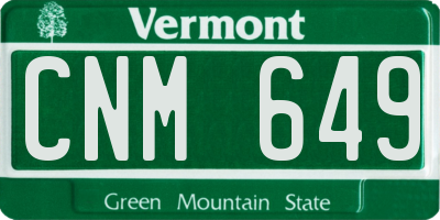 VT license plate CNM649