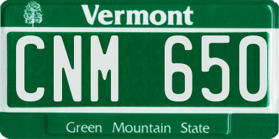 VT license plate CNM650