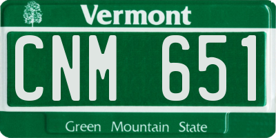 VT license plate CNM651