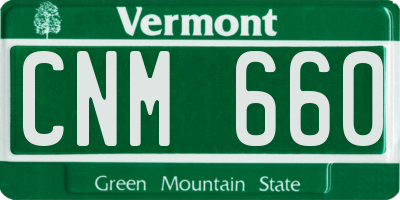 VT license plate CNM660