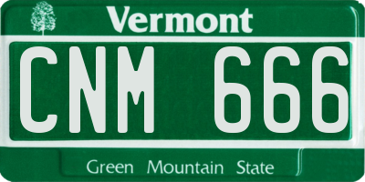 VT license plate CNM666