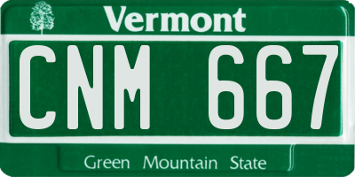 VT license plate CNM667