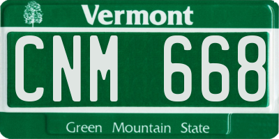 VT license plate CNM668