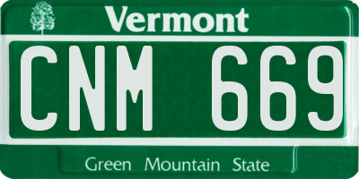VT license plate CNM669