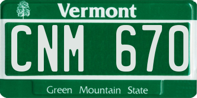 VT license plate CNM670