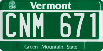 VT license plate CNM671