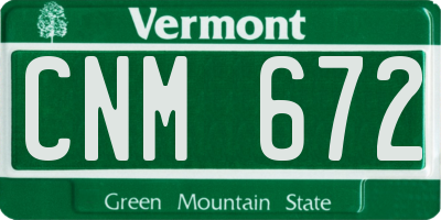 VT license plate CNM672