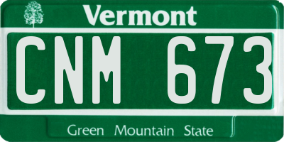 VT license plate CNM673