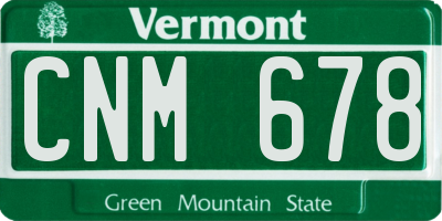 VT license plate CNM678