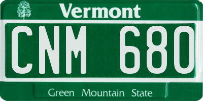 VT license plate CNM680