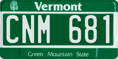 VT license plate CNM681