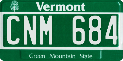 VT license plate CNM684