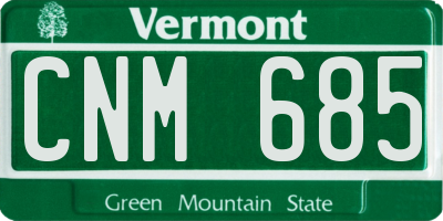 VT license plate CNM685