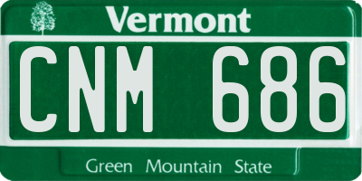 VT license plate CNM686