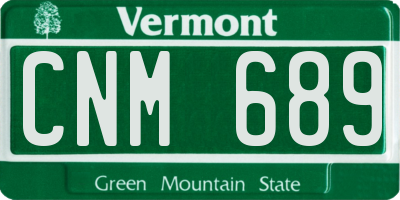 VT license plate CNM689
