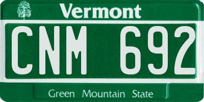 VT license plate CNM692