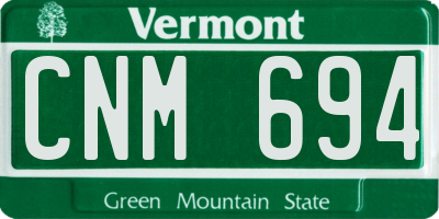 VT license plate CNM694