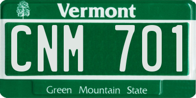 VT license plate CNM701