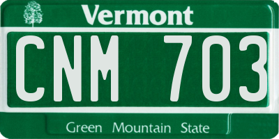 VT license plate CNM703
