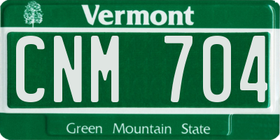 VT license plate CNM704