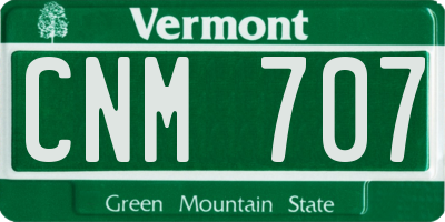 VT license plate CNM707