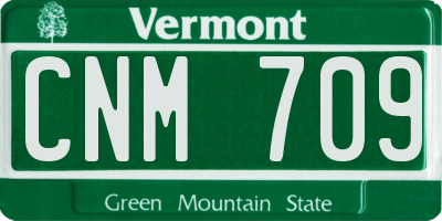 VT license plate CNM709