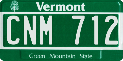 VT license plate CNM712