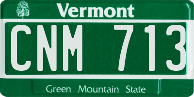 VT license plate CNM713
