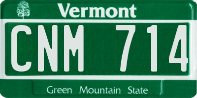 VT license plate CNM714