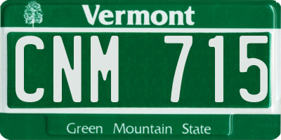 VT license plate CNM715