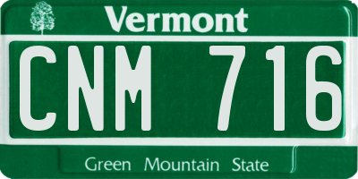 VT license plate CNM716