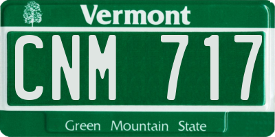 VT license plate CNM717