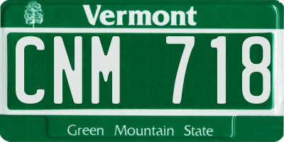 VT license plate CNM718