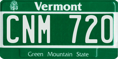 VT license plate CNM720