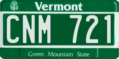 VT license plate CNM721