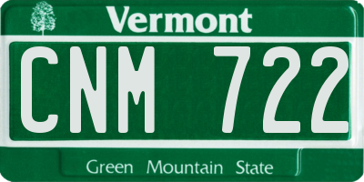 VT license plate CNM722