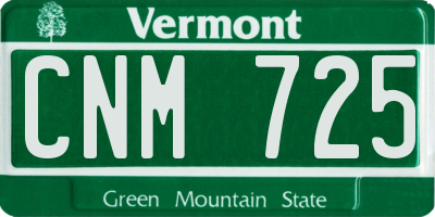VT license plate CNM725