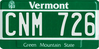 VT license plate CNM726