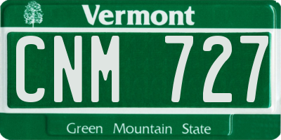 VT license plate CNM727