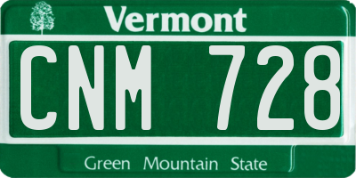 VT license plate CNM728