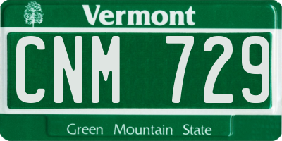 VT license plate CNM729