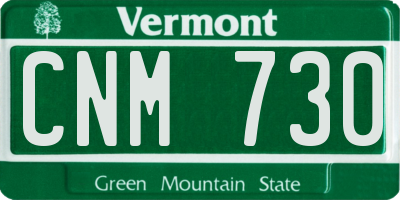 VT license plate CNM730